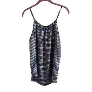 Renee C. Womens Geometric Print Sleeveless Top Blue/Orange XXL Lightweight Polye